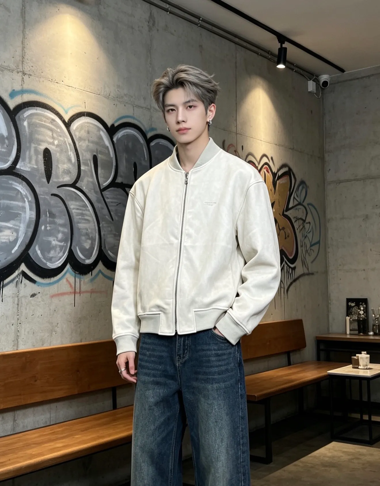 Louis Vuitton Suede Embroidered Logo Jacket Jacket